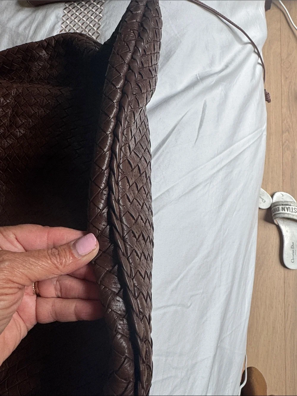 Bottega Veneta Veneta Hobo Intrecciato Bag, Choc Brown, Medium Lambskin Leather